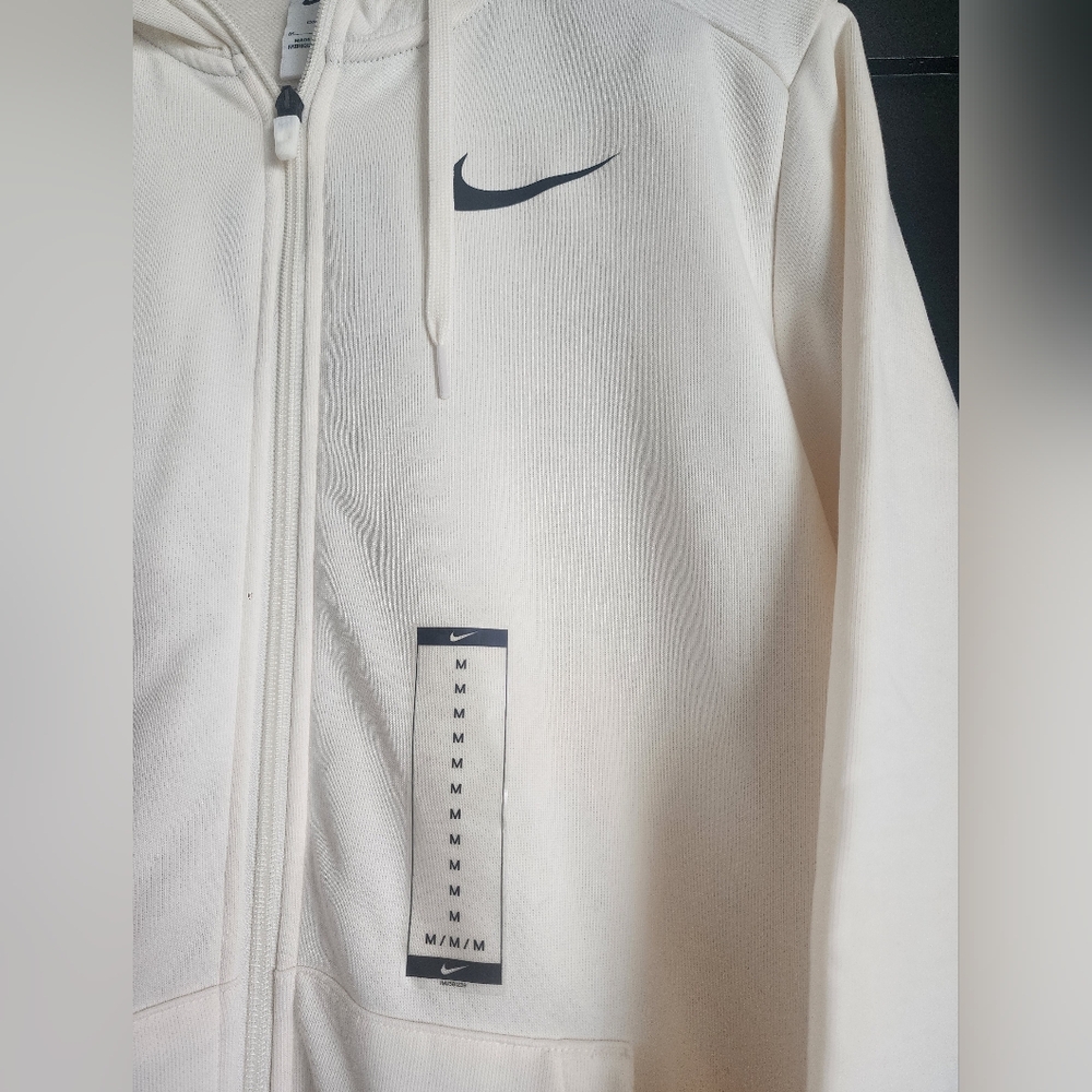Nike Dri-Fit Mens Full Zip Training Sweatshirt Size Med In Ivory - Picture 5 of 10